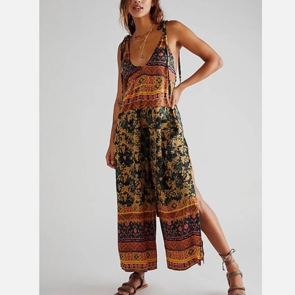 Free People Size Small Leona Slit Leg Sleeveless Jumpsuit - Picture 11 of 11